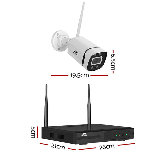 UL - tech Wireless CCTV Security System 8CH NVR 3MP 4 Square Cameras 2TB - RnR Galore
