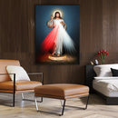 Wall Art 70cmx100cm Jesus Divine Mercy I Trust In You Black Frame Canvas - RnR Galore