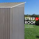 Wallaroo 4ft x 8ft Garden Shed with Base Flat Roof Outdoor Storage - Grey - RnR Galore