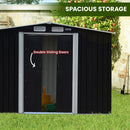 Wallaroo 4x8ft Zinc Steel Garden Shed with Open Storage - Black - RnR Galore