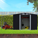 Wallaroo 4x8ft Zinc Steel Garden Shed with Open Storage - Black - RnR Galore