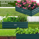 Wallaroo Garden Bed 120 x 60 x 30cm Galvanized Steel - Green - RnR Galore