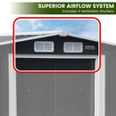 Wallaroo Garden Shed with Semi - Close Storage 6*8FT - Black - RnR Galore