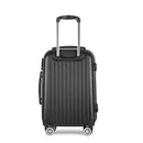 Wanderlite 20" 55cm Luggage Trolley Travel Set Suitcase Carry On Hard Shell Case Sets Lightweight Black - RnR Galore