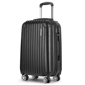 Wanderlite 20" 55cm Luggage Trolley Travel Set Suitcase Carry On Hard Shell Case Sets Lightweight Black - RnR Galore