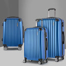 Wanderlite Luggage Set 3pc 20" 24" 28" Suitcase Hardcase Trolley Travel Blue - RnR Galore