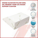 Wedge Elevation Pillow Cool Gel Memory Foam Leg Raiser Support Cushion - RnR Galore