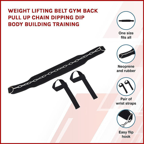Weight Lifting Belt Gym Back Pull Up Chain Dipping Dip Body Building Training - RnR Galore