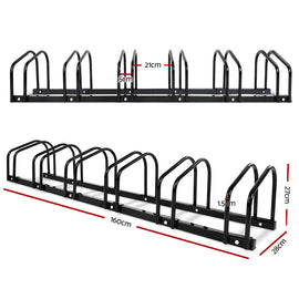 Weisshorn 6 Bike Stand Rack Bicycle Storage Floor Parking Holder Cycling Black - RnR Galore