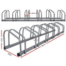 Weisshorn 6 Bike Stand Rack Bicycle Storage Floor Parking Holder Cycling Silver - RnR Galore