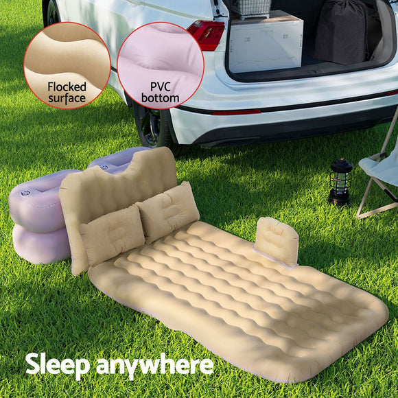 Weisshorn Car Mattress 176x80 Inflatable SUV Back Seat Camping Bed Beige - RnR Galore