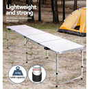 Weisshorn Folding Camping Table 240CM Portable Outdoor Picnic BBQ Aluminium Desk - RnR Galore