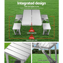 Weisshorn Folding Camping Table Outdoor Picnic BBQ With 2 Bench Chairs Set - RnR Galore