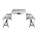 Weisshorn Folding Camping Table Outdoor Picnic BBQ With 2 Bench Chairs Set - RnR Galore