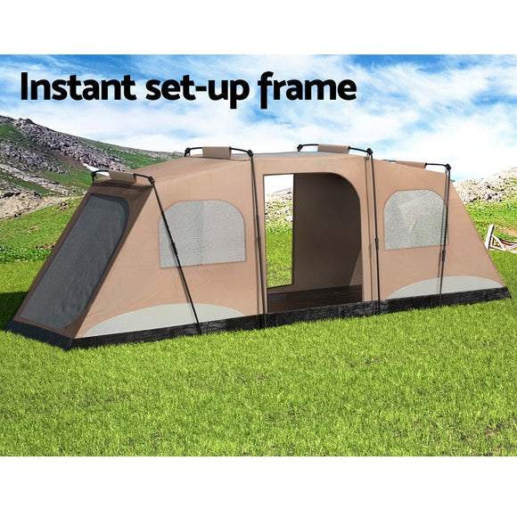 Weisshorn Instant Up Camping Tent 10 Person Outdoor Family Hiking Tents 3 Rooms - RnR Galore