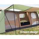 Weisshorn Instant Up Camping Tent 10 Person Outdoor Family Hiking Tents 3 Rooms - RnR Galore