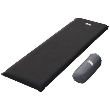 Weisshorn Self Inflating Mattress Camping Sleeping Mat Air Bed Pad Single Black - RnR Galore