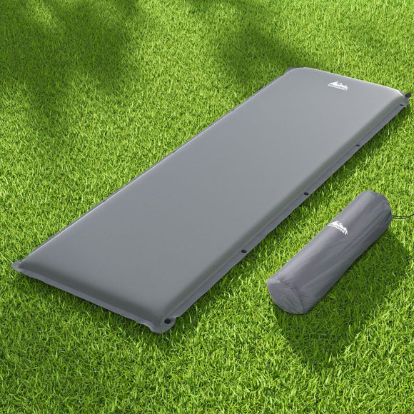 Weisshorn Self Inflating Mattress Camping Sleeping Mat Air Bed Pad Single Grey - RnR Galore