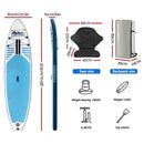 Weisshorn Stand Up Paddle Board 10.6ft Inflatable SUP Surfboard Paddleboard Kayak Surf Blue - RnR Galore