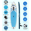 Weisshorn Stand Up Paddle Board 10.6ft Inflatable SUP Surfboard Paddleboard Kayak Surf Blue - RnR Galore