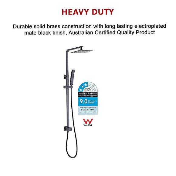 WELS 8" Rain Shower Head Set Square Dual Heads Faucet High Pressure Hand Held - RnR Galore