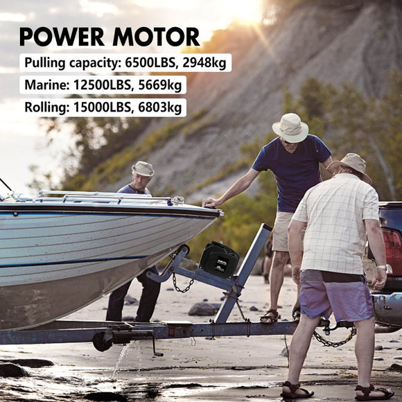 X - BULL Electric Boat Winch 12V 6500LBS Portable Detachable Steel Cable Marine Ship 3000KG 4WD - RnR Galore