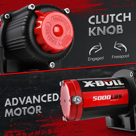X - BULL Electric Winch 12V 5000LBS Wireless 15.2M Steel Cable ATV UTV 4WD Boat - RnR Galore