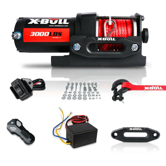 X - BULL Electric Winch 12V Wireless 3000lbs/1360kg Synthetic Rope BOAT ATV 4WD - RnR Galore