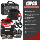 X - BULL Recovery Kit 4X4 Off - Road Kinetic Rope Snatch Strap Winch Damper 4WD13PCS - RnR Galore