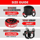 X - BULL Recovery Kit Kinetic Recovery Rope With 2PCS Recovery Tracks Gen2.0 Red - RnR Galore