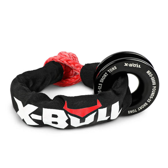 X - BULL Recovery Ring Soft Shackle Kit Snatch Block Pulley Rope Snatch Ring 4WD - RnR Galore