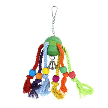 YES4PETS 3 x Wood Small Hanging Swing Bird Parrot Parakeet Cockatiel Budgie Rope Toy - RnR Galore