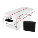 Zenses Massage Table 70cm 2 Fold Aluminium Massage Bed Portable Beauty Therapy Black - RnR Galore