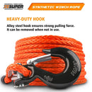 ZESUPER Winch Rope 9.5MM X 30M Dyneema SK75 Hook Synthetic Car Tow Recovery Cable Hook - RnR Galore
